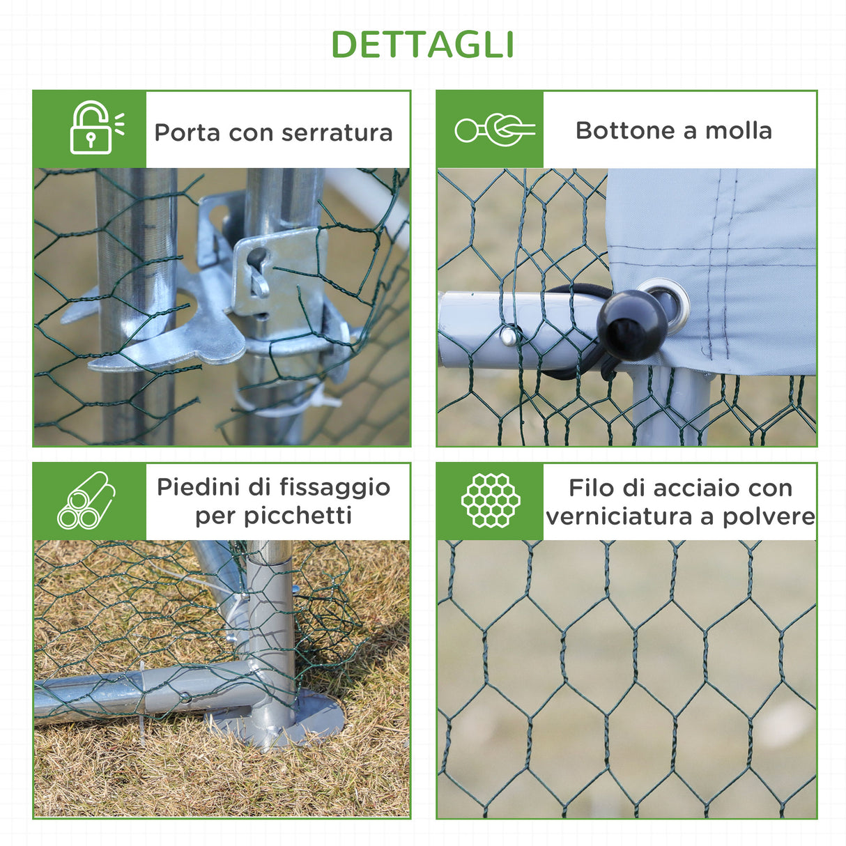 easycomfort easycomfort pollaio per galline da esterno in metallo con copertura in tessuto oxford 600x303 5x195 cm argento