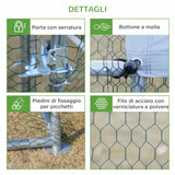 easycomfort easycomfort pollaio per galline da esterno in metallo con copertura in tessuto oxford 600x303 5x195 cm argento