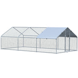 easycomfort easycomfort pollaio per galline da esterno in metallo con copertura in tessuto oxford 600x303 5x195 cm argento