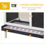 easycomfort conigliera in legno di abete da esterno con vassoio estraibile tetto apribile in bitume e rete metallica 90x45x65cm nera bianca e verde