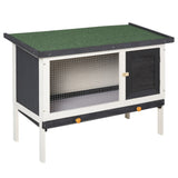 easycomfort conigliera in legno di abete da esterno con vassoio estraibile tetto apribile in bitume e rete metallica 90x45x65cm nera bianca e verde