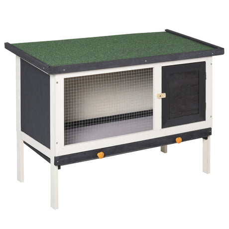 easycomfort conigliera in legno di abete da esterno con vassoio estraibile tetto apribile in bitume e rete metallica 90x45x65cm nera bianca e verde