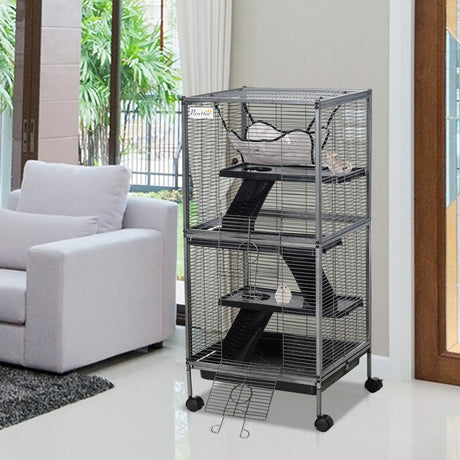 easycomfort easycomfort gabbia in metallo per roditori 4 livelli con vassoio rimovibile 52 x 52 x 113.5cm