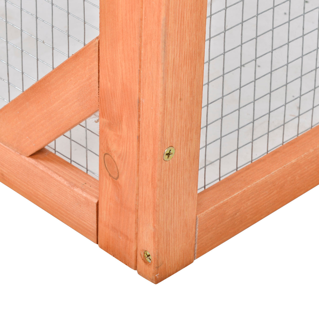 easycomfort conigliera da esterno e interno in legno con casetta e area aperta recintata 125.5x100x49cm arancione