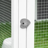 easycomfort easycomfort conigliera da esterno e interno con tetto apribile gabbia per 2 4 conigli grigia