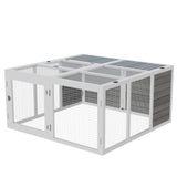 easycomfort easycomfort conigliera da esterno e interno con tetto apribile gabbia per 2 4 conigli grigia