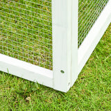 easycomfort easycomfort conigliera in legno con area aperta e rampa casetta per conigli con fondo estraibile e porte 140x65x120cm grigio