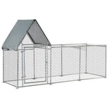 easycomfort recinto per galline in acciaio galvanizzato con telo di protezione in oxford 302x107x172cm argento
