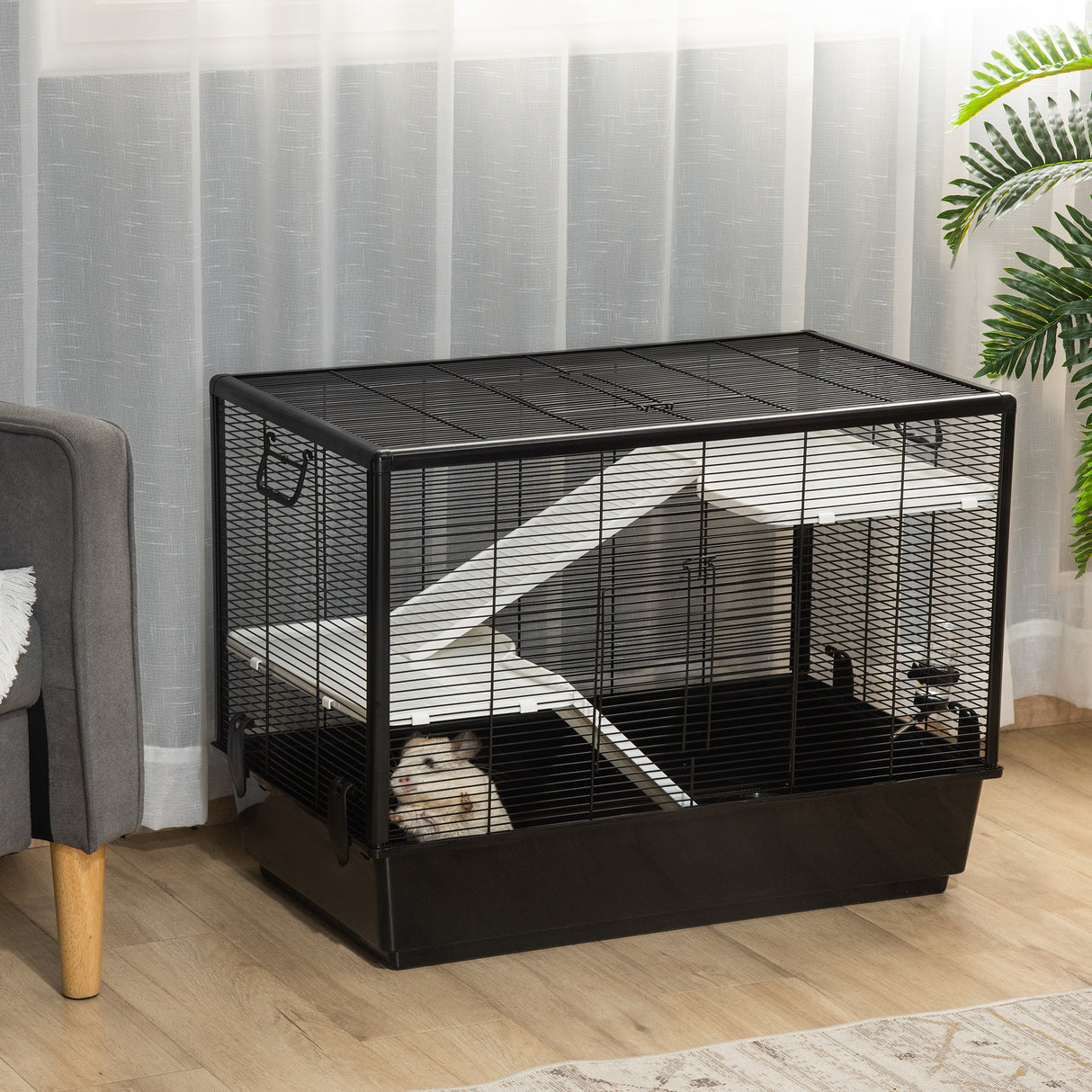 immagine-2-easycomfort-gabbia-per-porcellino-d-india-con-maniglia-serbatoio-d-acqua-rampa-e-piatto-80x48x58cm-nera