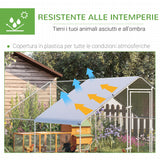 easycomfort easycomfort pollaio da giardino con telaio zincato copertura impermeabile e rete esagonale 3x4x2 m argento