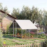 easycomfort pollaio da giardino con telaio zincato copertura impermeabile e rete esagonale 3x2x2m argento