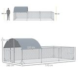 easycomfort recinto per galline da esterno in acciaio con telo di copertura in pe anti uv 570x280cm