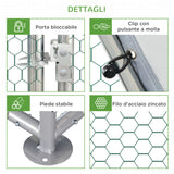 easycomfort recinto per galline da esterno in acciaio con telo di copertura in pe anti uv 570x280cm