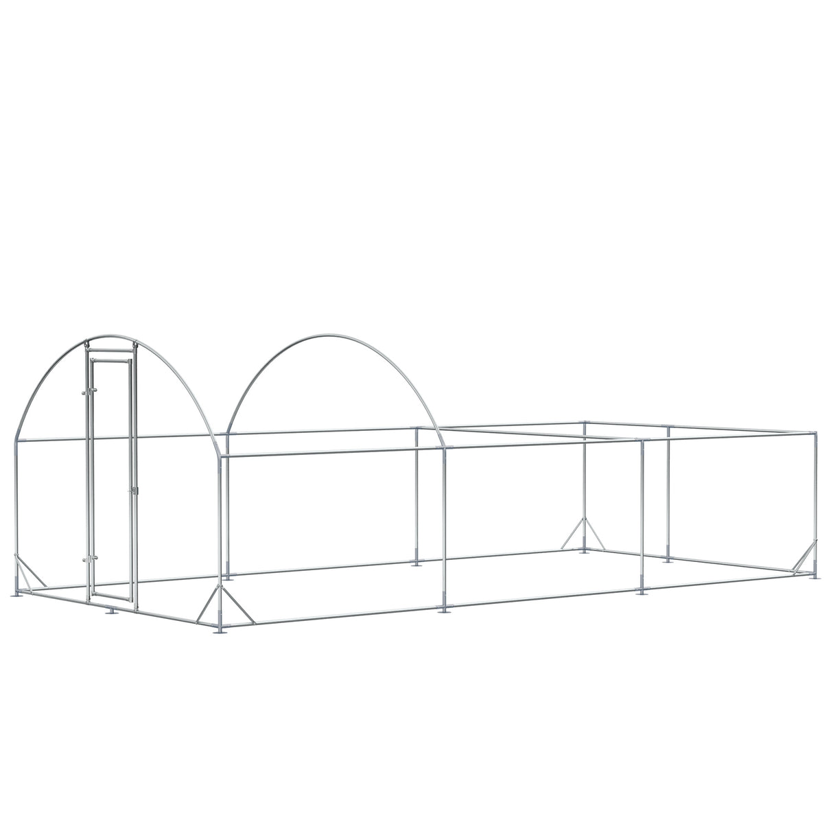 easycomfort recinto per galline da esterno in acciaio con telo di copertura in pe anti uv 570x280cm