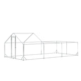 easycomfort pollaio da giardino per 15 18 galline in acciaio zincato e pe con tettoia e serratura 600x300x195 cm