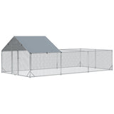 easycomfort pollaio da giardino per 15 18 galline in acciaio zincato e pe con tettoia e serratura 600x300x195 cm