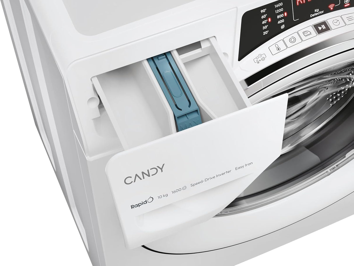 candy lavatrice a carico frontale candy rapido ro16106dwmct1 s 10 kg classe a 1600 giri a85xl60xp58 funzione vapore app hon bianco ean 8059019044354