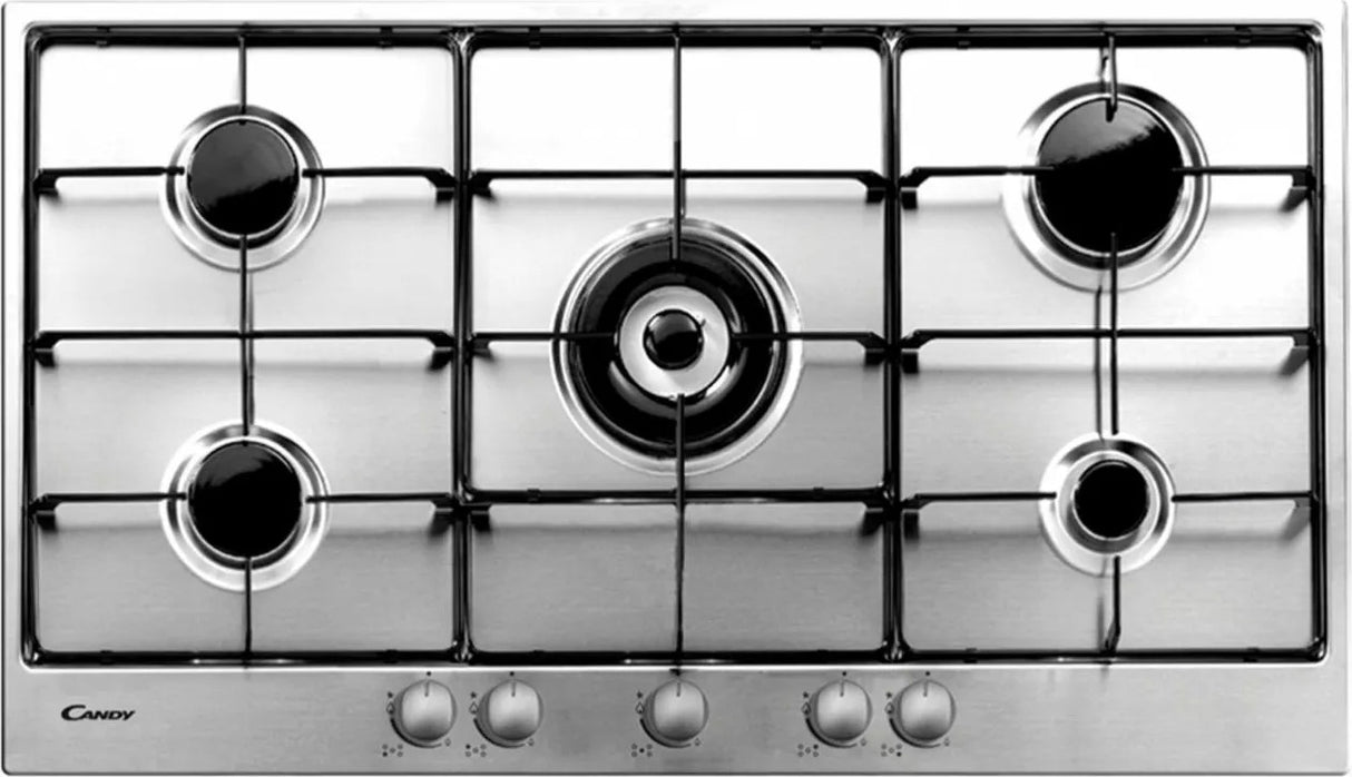 candy piano cottura a gas candy pg 9531 sx 5 fuochi l909xp51 acciaio inox ean 8016361857988