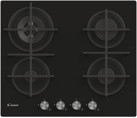 candy piano cottura a gas candy cvg6br4wpb 4 fuochi l595xp51 vetro temperato nero ean 8016361997479