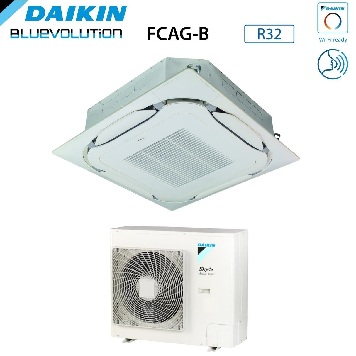 daikin climatizzatore condizionatore daikin bluevolution a cassetta round flow 24000 btu fcag71b azas71mv1 r 32 wi fi optional con griglia standard inclusa