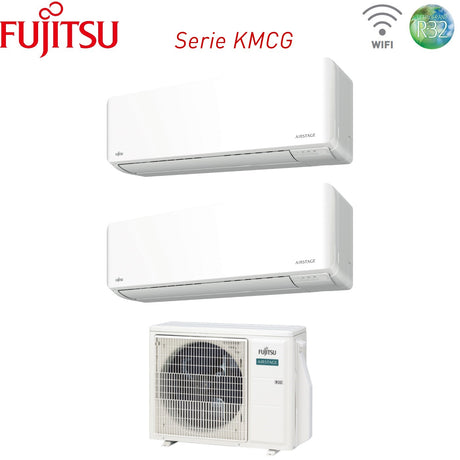 climatizzatore condizionatore fujitsu dual split inverter serie km 7_7 con aoyg14kbta2 r 32 wi fi integrato 7000_7000