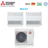 mitsubishi electric climatizzatore condizionatore mitsubishi electric pavimento dual split inverter serie mfz kt 1212 con mxz 2f53vf r 32 wi fi optional con telecomando incluso 1200012000