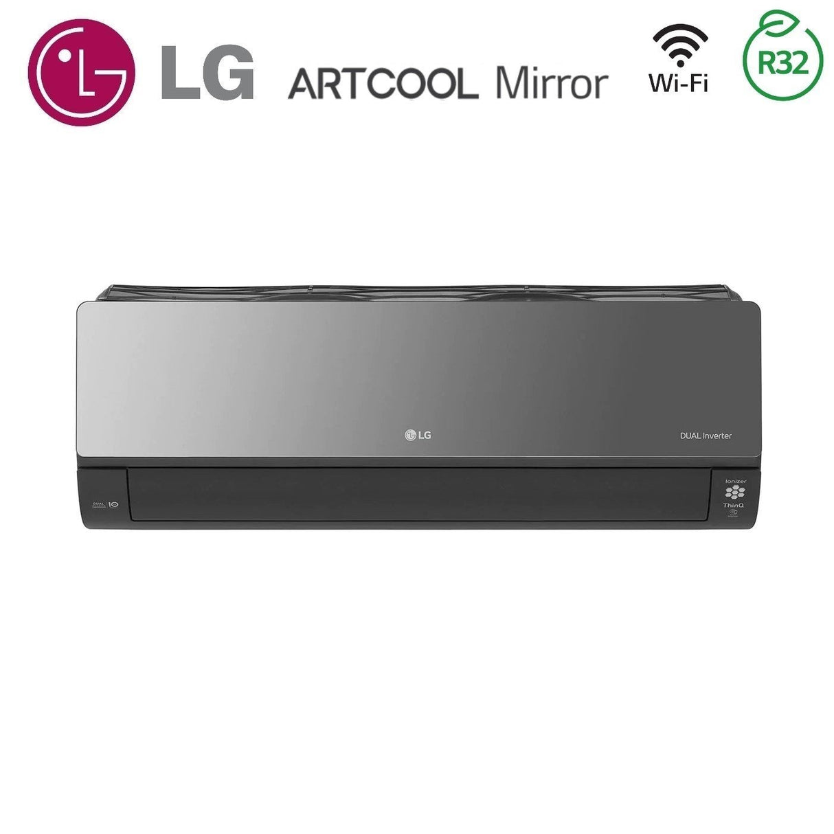 lg condizionatore lg dual split inverter serie artcool mirror 1212 con mu2r17 r 32 wi fi integrato 1200012000 ean 8059657014290