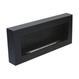 camino a bioetanolo biocamino da parete siena nero l 90 x p 12 x h 40