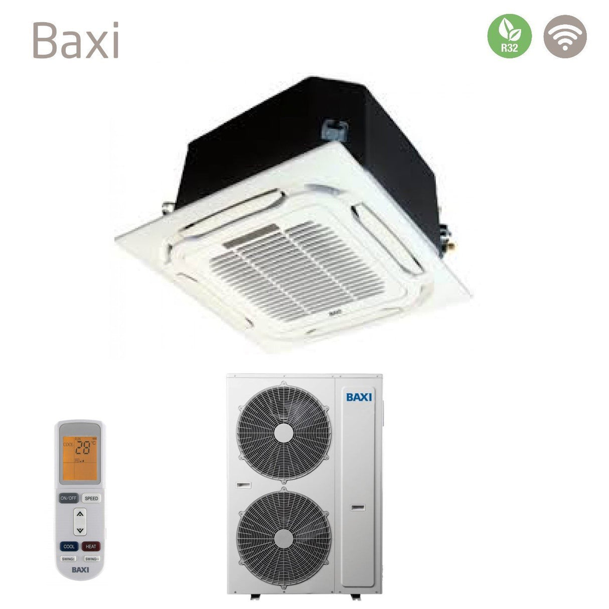 baxi condizionatore baxi a cassetta 4 vie 60000 btu r 32 wi fi optional