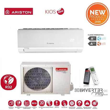 climatizzatore condizionatore ariston inverter serie kios 12000 btu 35 mud6 r 32 wi fi optional new 2018