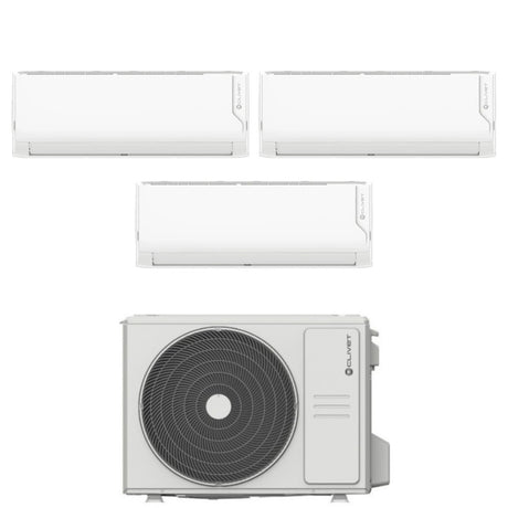 climatizzatore condizionatore clivet trial split inverter serie cristallo 9+9+12 con mu2 y 79m r 32 wi fi integrato 9000+9000+12000