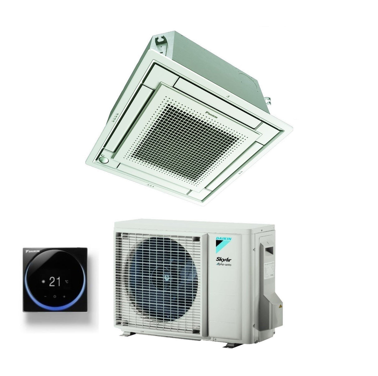 climatizzatore condizionatore daikin a cassetta fully flat 18000 btu ffa50a9 r 32 wi fi optional con comando a filo e griglia inclusi