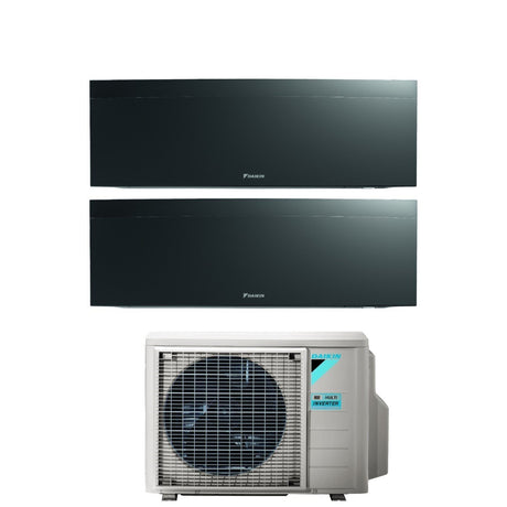 climatizzatore condizionatore daikin bluevolution dual split inverter serie emura black iii 7_12 con 2mxm50n r 32 wi fi integrato 7000_12000 colore nero garanzia italiana