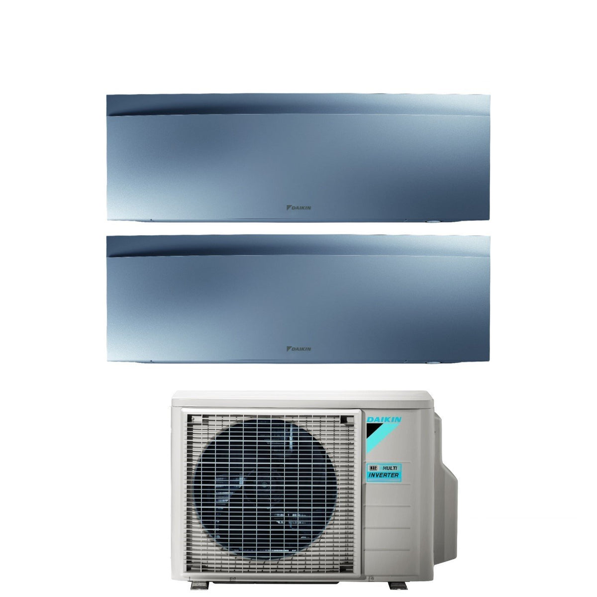 climatizzatore condizionatore daikin bluevolution dual split inverter serie emura silver iii 9_12 con 2mxm68n r 32 wi fi integrato 9000_12000 colore argento garanzia italiana