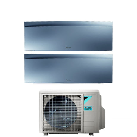 climatizzatore condizionatore daikin bluevolution dual split inverter serie emura silver iii 9_18 con 2mxm50n r 32 wi fi integrato 9000_18000 colore argento garanzia italiana