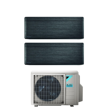 climatizzatore condizionatore daikin bluevolution dual split inverter serie stylish real blackwood 7_7 con 2mxm40m n r 32 wi fi integrato 7000_7000 colore legno nero garanzia italiana