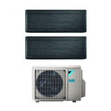 climatizzatore condizionatore daikin bluevolution dual split inverter serie stylish real blackwood 7_9 con 2mxm50m9 n r 32 wi fi integrato 7000_9000 colore legno nero garanzia italiana