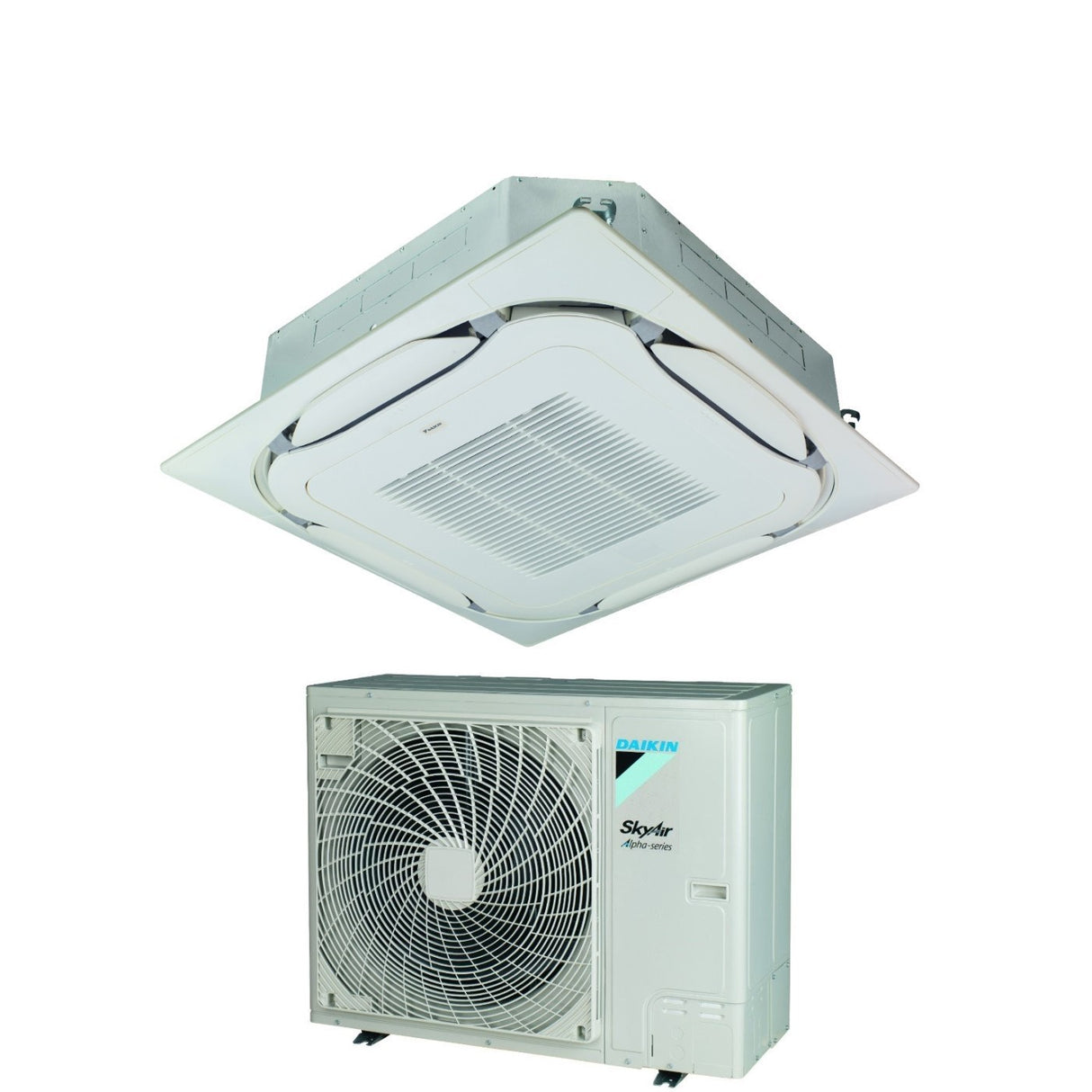 climatizzatore condizionatore daikin bluevolution inverter a cassetta round flow skyair alpha series 36000 btu fcag100b _ rzag100ny1 trifase r 32 wi fi optional con griglia standard