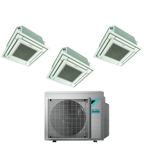 climatizzatore condizionatore daikin bluevolution inverter trial split a cassetta ffa a 9_12_12 con 3mxm68n r 32 wi fi optional con comando a filo e griglia bianca 9000_12000_12000 garanzia italiana