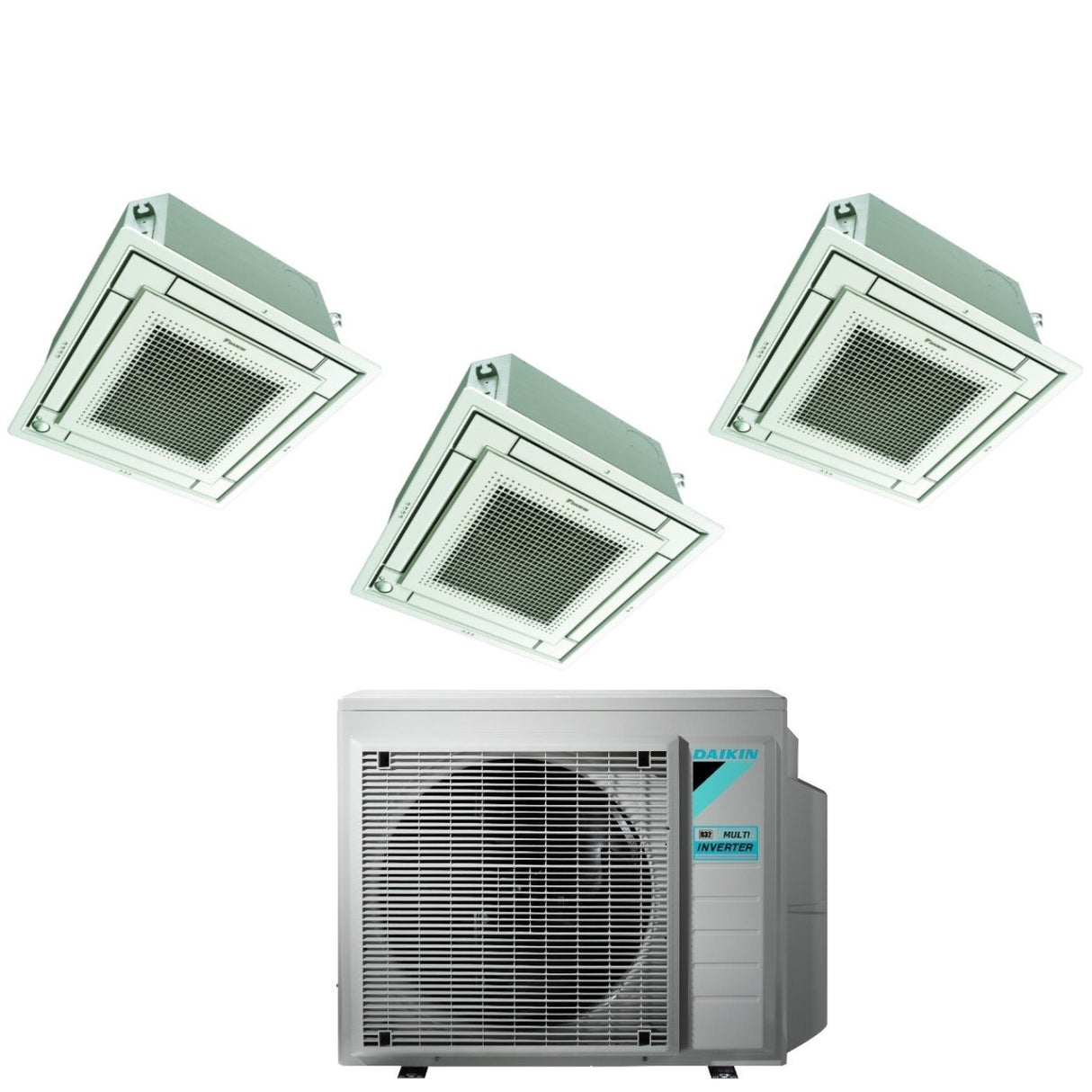 climatizzatore condizionatore daikin bluevolution inverter trial split a cassetta ffa a 9_9_18 con 3mxm68n r 32 wi fi optional con comando a filo e griglia bianca 9000_9000_18000 garanzia italiana 8950
