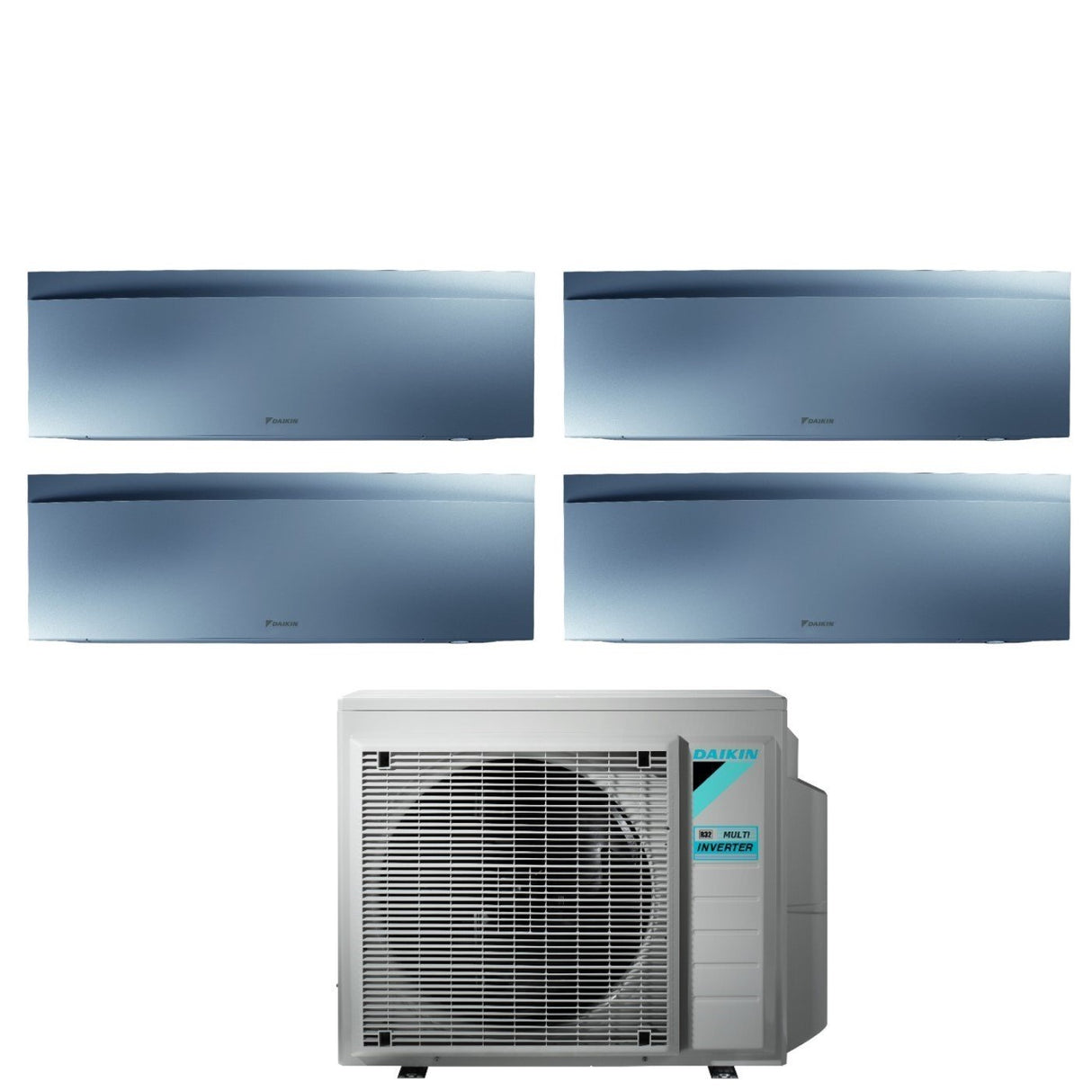 climatizzatore condizionatore daikin bluevolution quadri split inverter serie emura silver iii 9_9_9_15 con 4mxm80n r 32 wi fi integrato 9000_9000_9000_15000 colore argento garanzia italiana