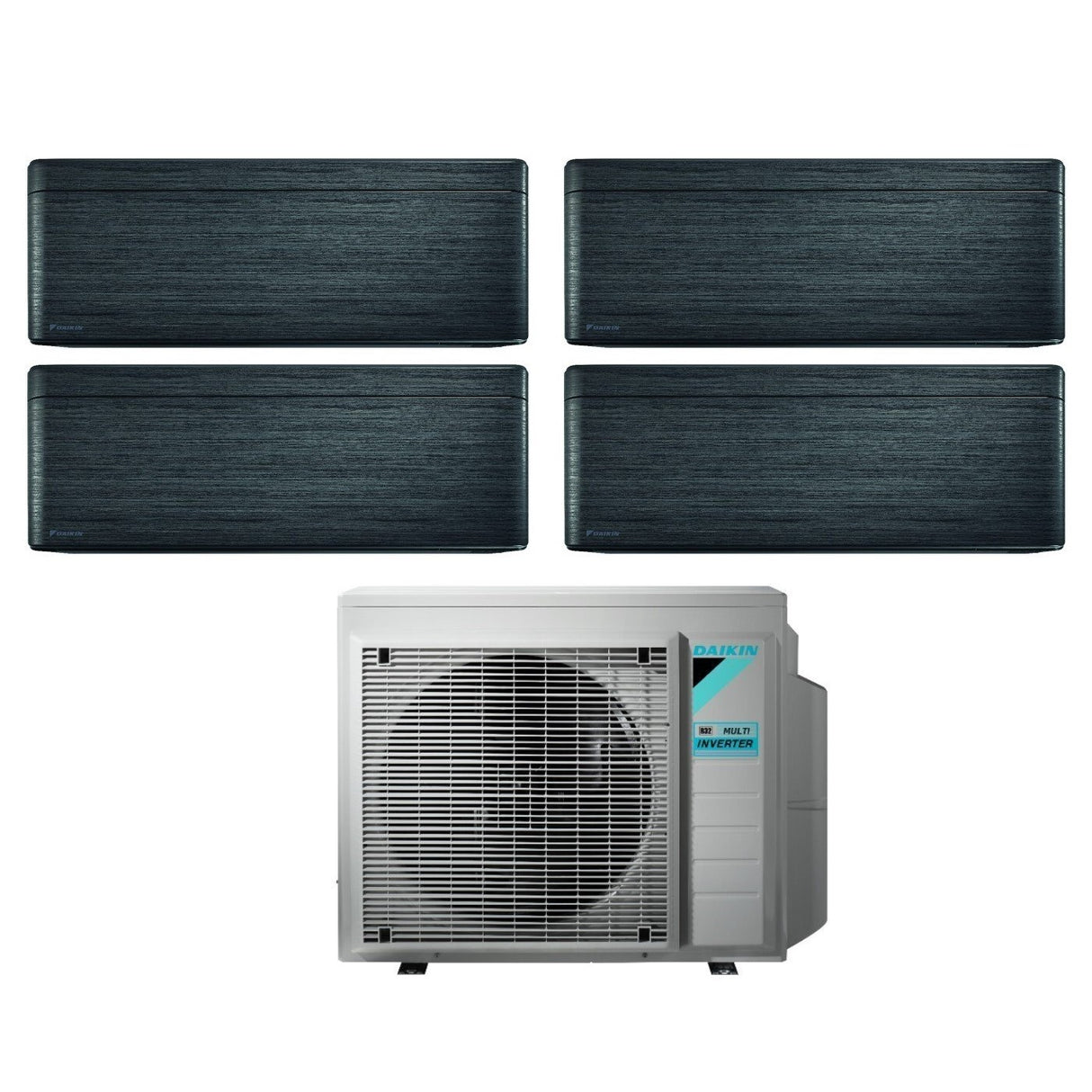 climatizzatore condizionatore daikin bluevolution quadri split inverter serie stylish real blackwood 9_9_9_9 con 4mxm80n r 32 wi fi integrato 9000_9000_9000_9000 colore legno nero garanzia italiana novita