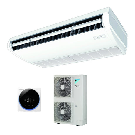 climatizzatore condizionatore daikin pensile a soffitto dc inverter 36000 btu fha100a monofase r 32 wi fi optional con comando a filo
