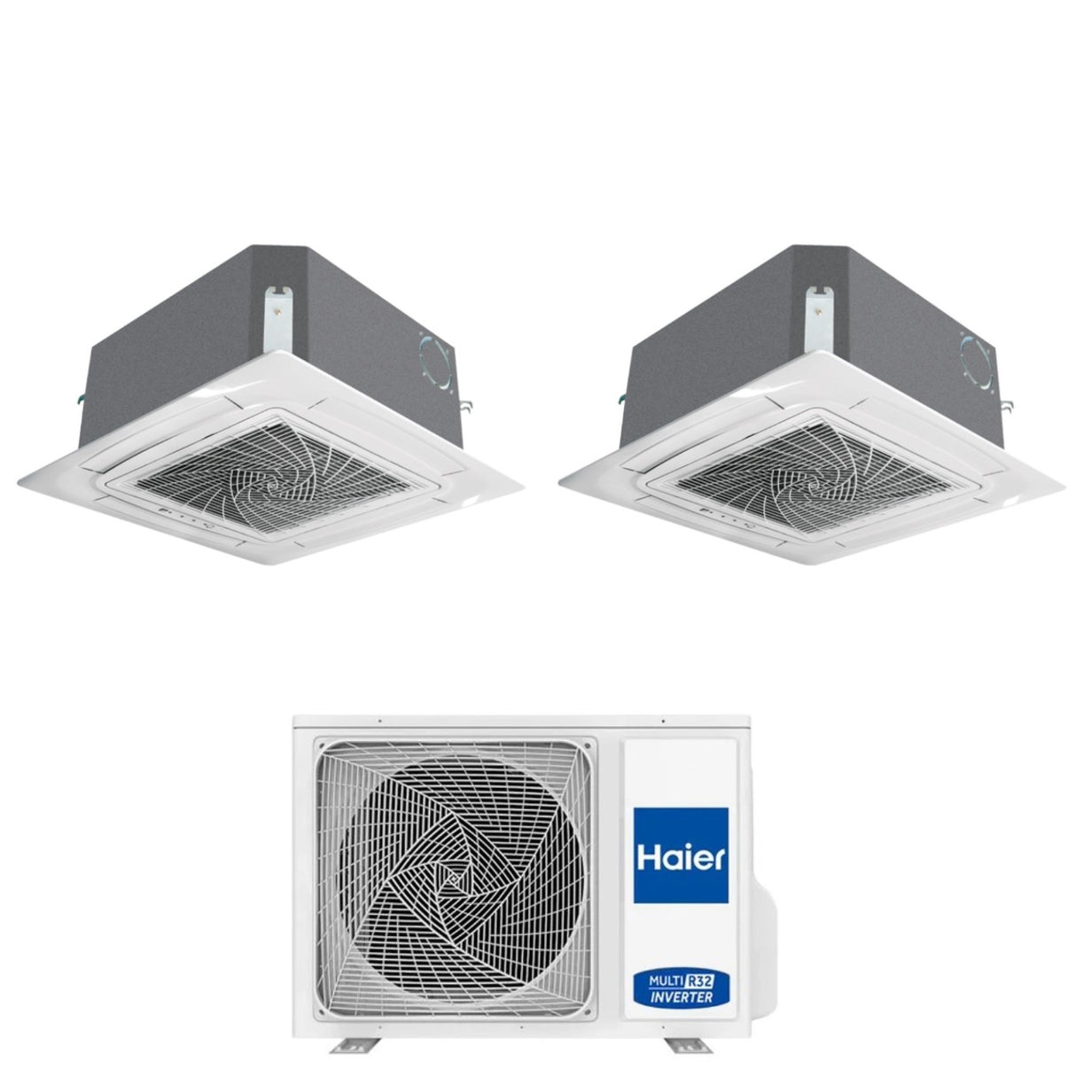 climatizzatore condizionatore dual split cassetta 620 9000+9000 ab25s2sc2fa con 2u50s2sm1fa 9+9