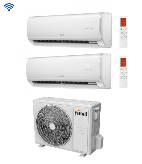 climatizzatore condizionatore dual split inverter ferroli giada m 9000_12000 btu con 21 3 wi fi integrato alexa e google home 9_12 novita