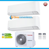 climatizzatore condizionatore dual split inverter toshiba mirai r32 10000_13000 con ras 2m18u2avg e 10_13 btu