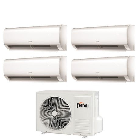 climatizzatore condizionatore ferroli quadri split inverter serie ambra m 7_9_12_12 con 28 4 r 32 wi fi integrato 7000_9000_12000_12000 novita