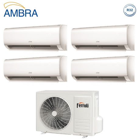 climatizzatore condizionatore ferroli quadri split inverter serie ambra m 7_9_9_12 con 28 4 r 32 wi fi integrato 7000_9000_9000_12000 novita