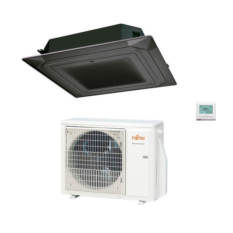 climatizzatore condizionatore fujitsu cassetta 4 vie serie eco kr circular flow 54000 btu r 32 cod. 3ngf88195 black nero auxg54krlb novita