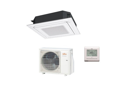 climatizzatore condizionatore fujitsu cassetta 4 vie serie kr circular flow 54000 btu r 32 cod. 3ngf88075 white auxg54krlb novita